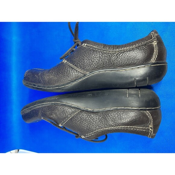 Women’s Clarks Bendables Size 7 Brown Leather Lace Up Casual Shoes - Picture 5 of 9
